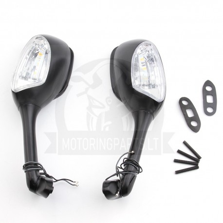 Motorcycle LED Turn Signals Rearview Side Rear View Mirror Accessories For Suzuki GSXR1000 GSXR600 G