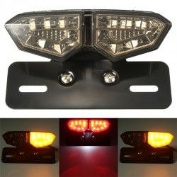 Motorcycle 12V LED Taillight Turn Signal Rear Brake License Plate Light Bracket